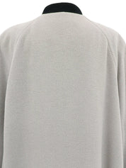 灰/黑色双色双排扣无领大衣