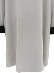 バイカラーダブルブレストノーカラーコート グレー/ブラック