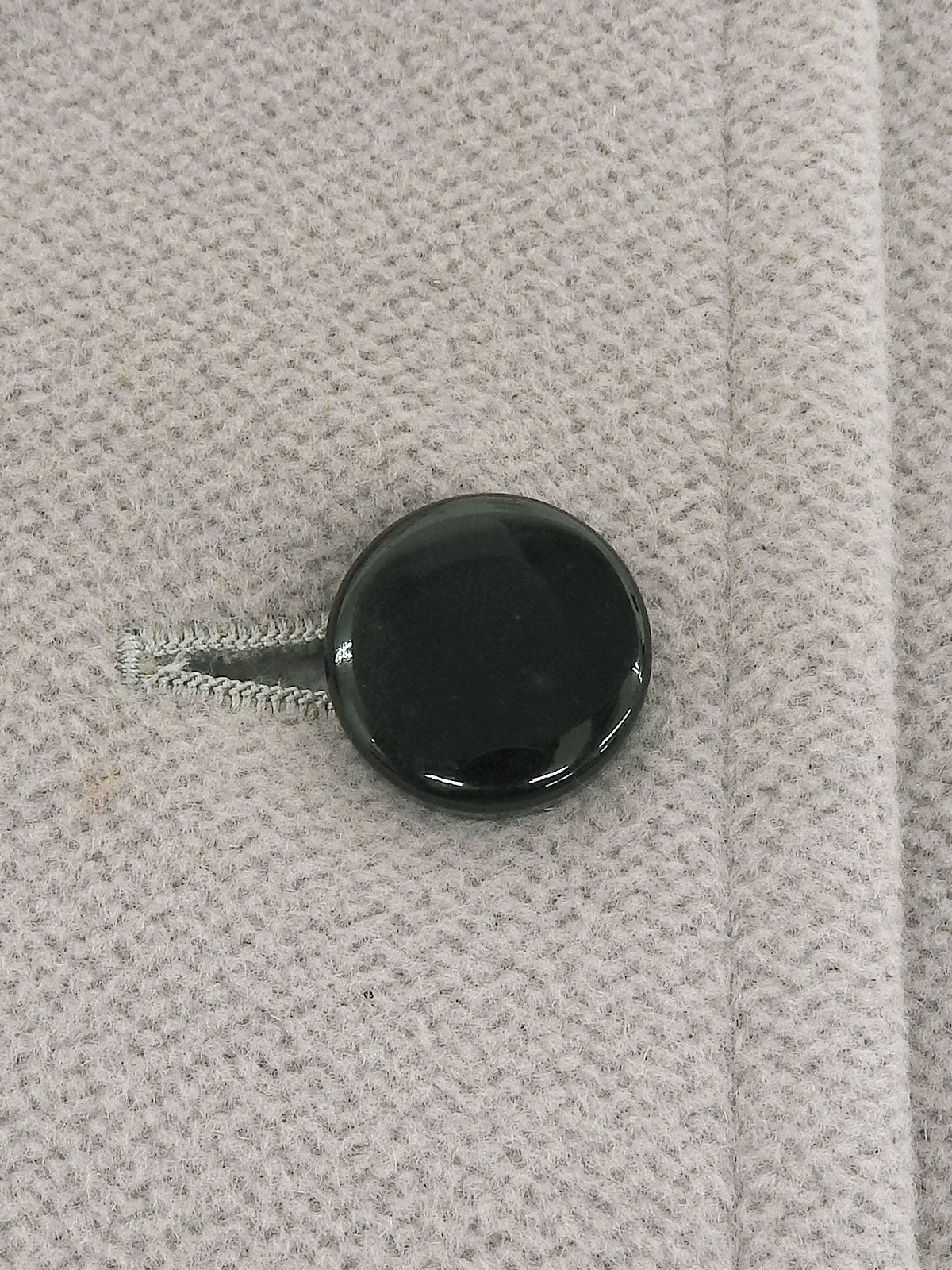 バイカラーダブルブレストノーカラーコート グレー/ブラック