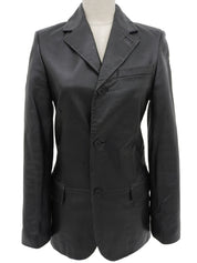 Real Leather Tailored Jacket #36 Black