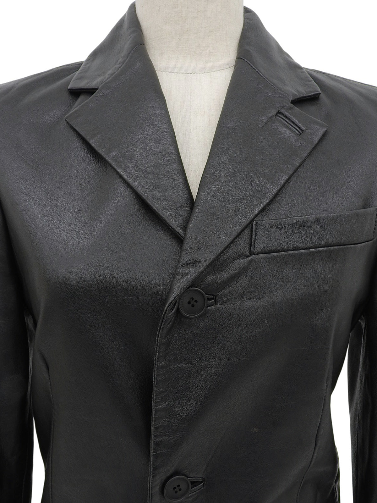 Real Leather Tailored Jacket #36 Black
