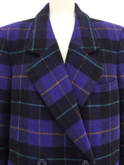 Check Pattern Double-Breasted Jacket Purple/Multi