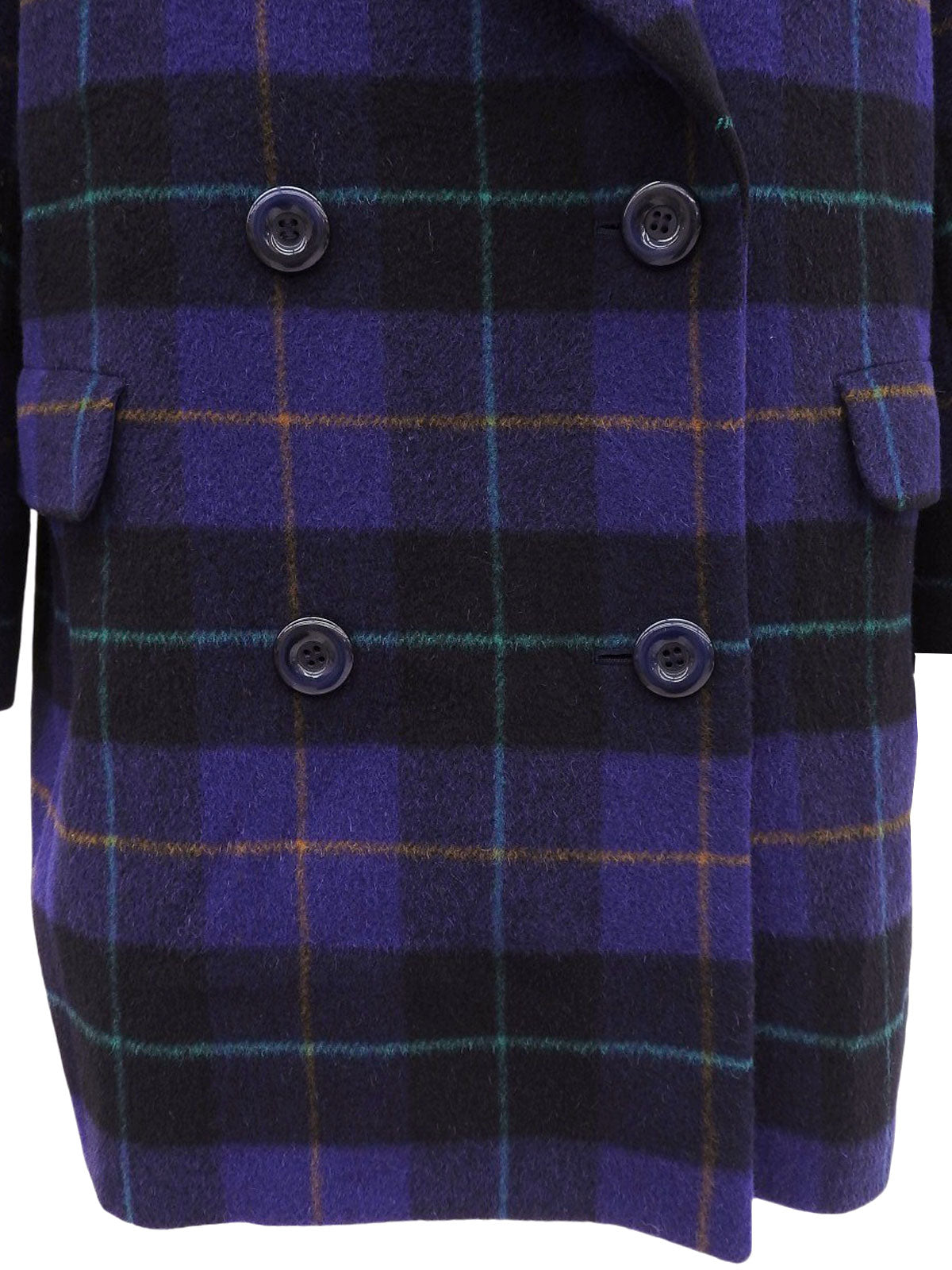 Check Pattern Double-Breasted Jacket Purple/Multi