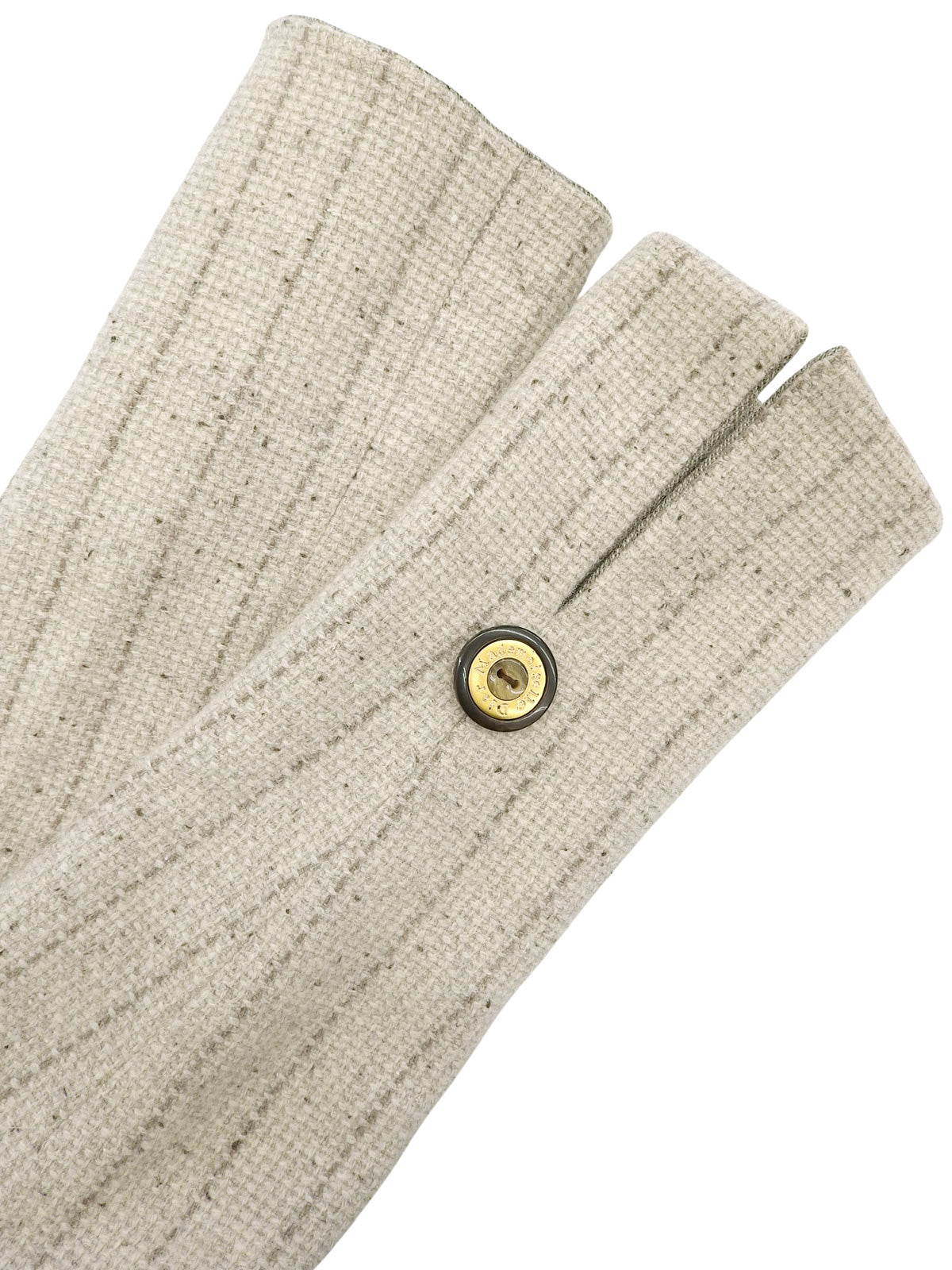 Striped pattern logo button double-breasted jacket in ivory