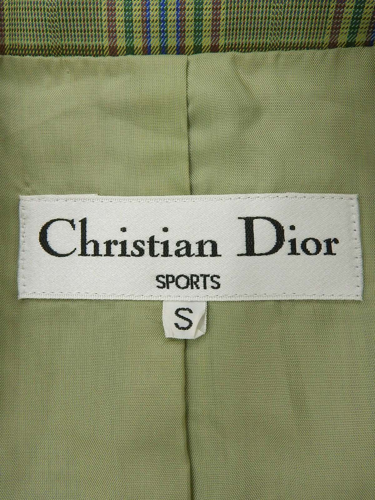 チェックパターンロゴボタンジャケット ライトグリーン/マルチ