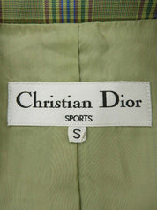 チェックパターンロゴボタンジャケット ライトグリーン/マルチ