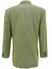 チェックパターンロゴボタンジャケット ライトグリーン/マルチ