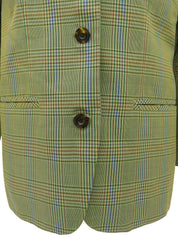 チェックパターンロゴボタンジャケット ライトグリーン/マルチ