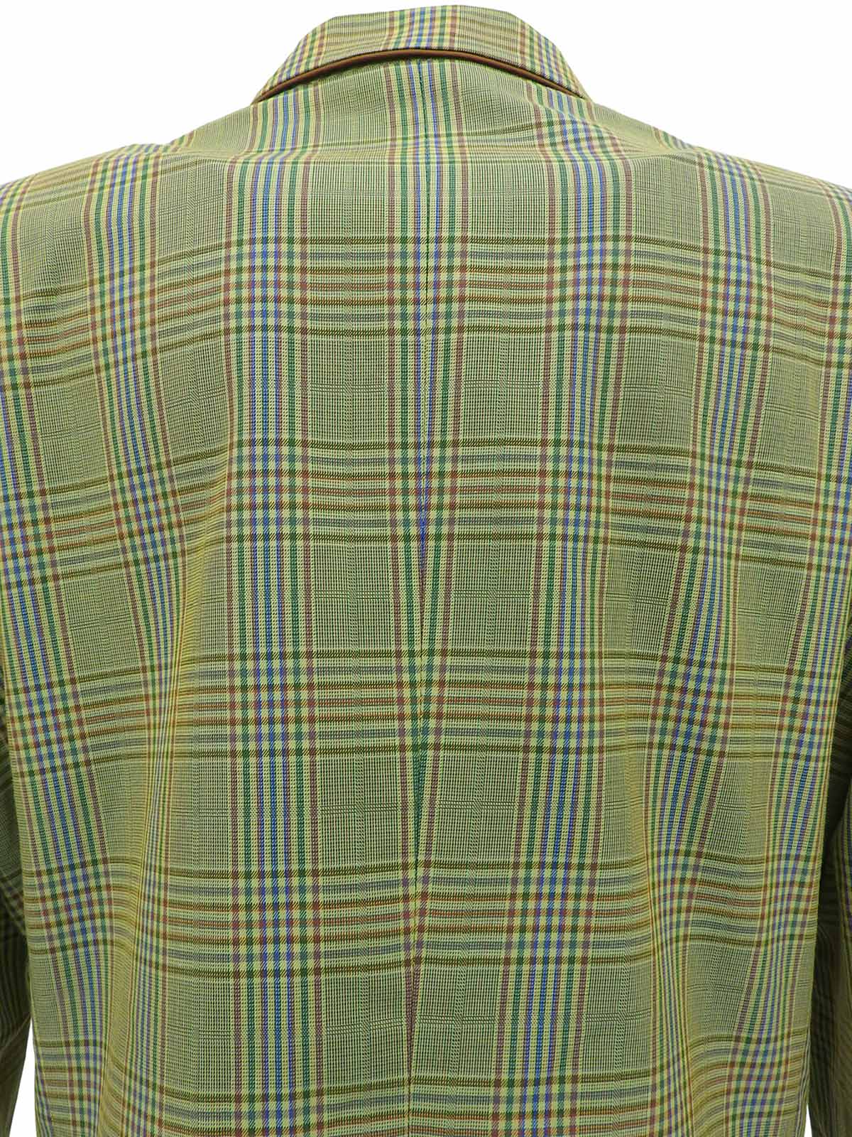 チェックパターンロゴボタンジャケット ライトグリーン/マルチ