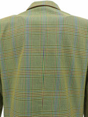 チェックパターンロゴボタンジャケット ライトグリーン/マルチ