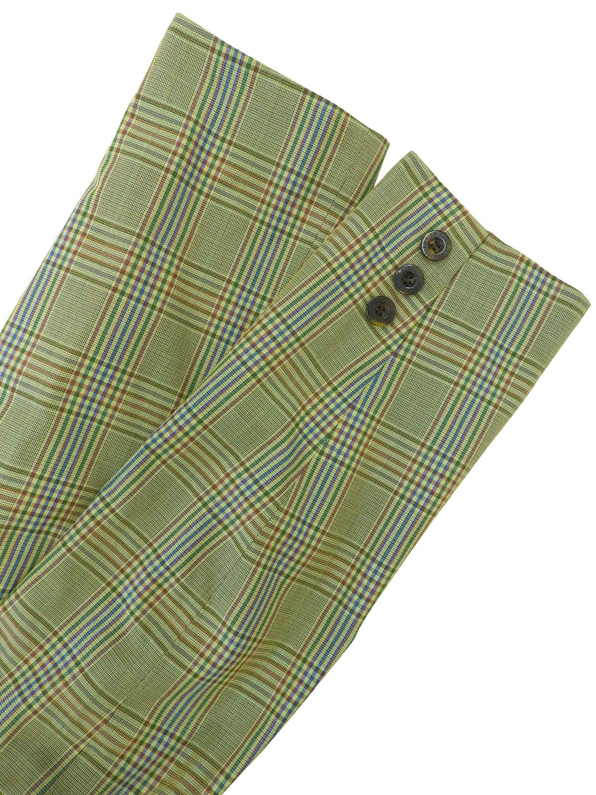 チェックパターンロゴボタンジャケット ライトグリーン/マルチ