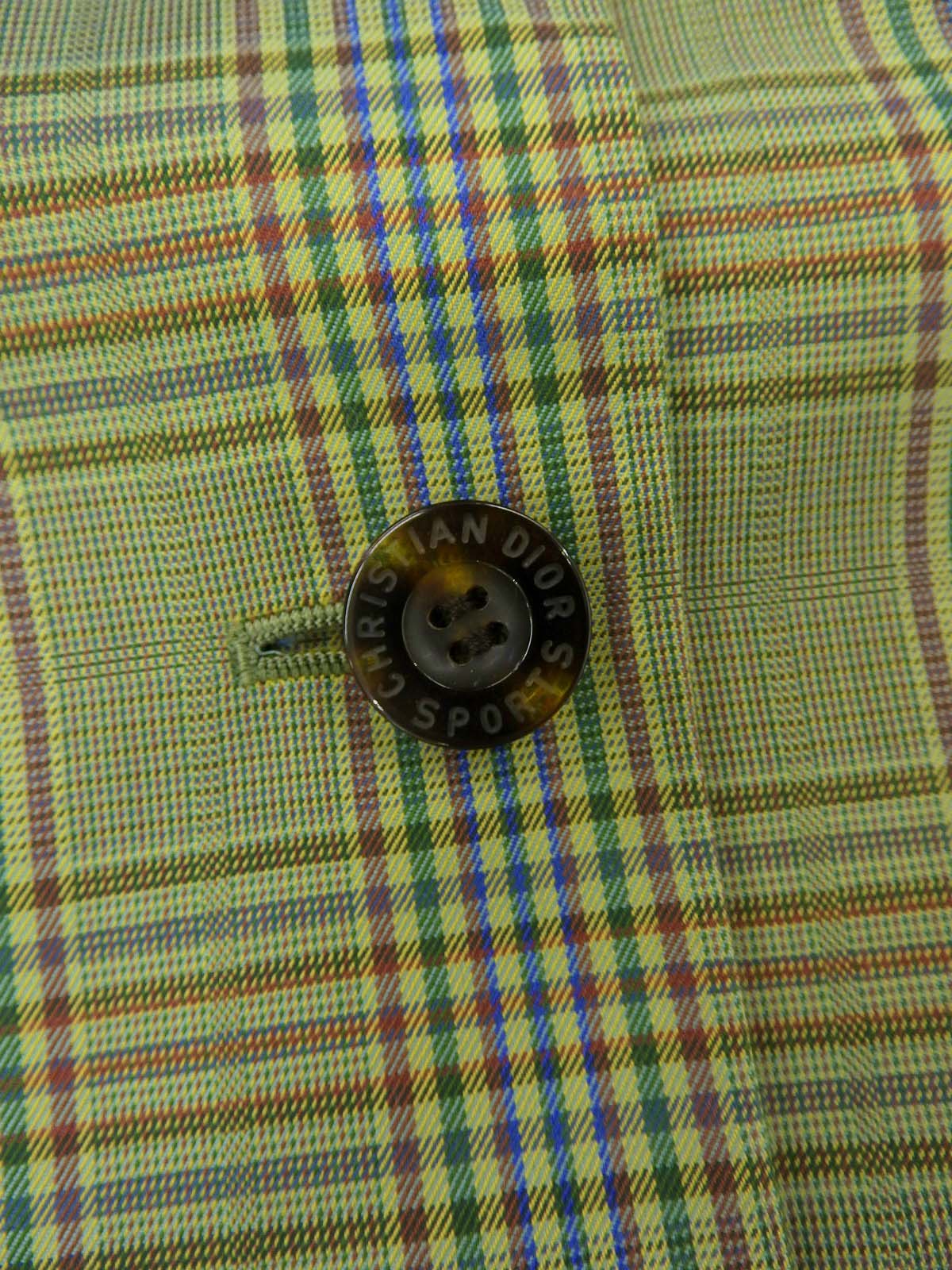 チェックパターンロゴボタンジャケット ライトグリーン/マルチ