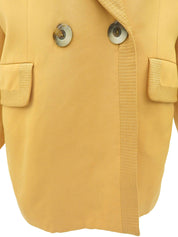 Wool Design Stitch Jacket #L Mustard Yellow