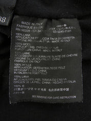 Fur Knit Logo Zip-Up Hoodie in Black