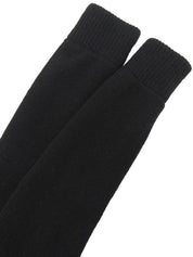 Fur Knit Logo Zip-Up Hoodie in Black