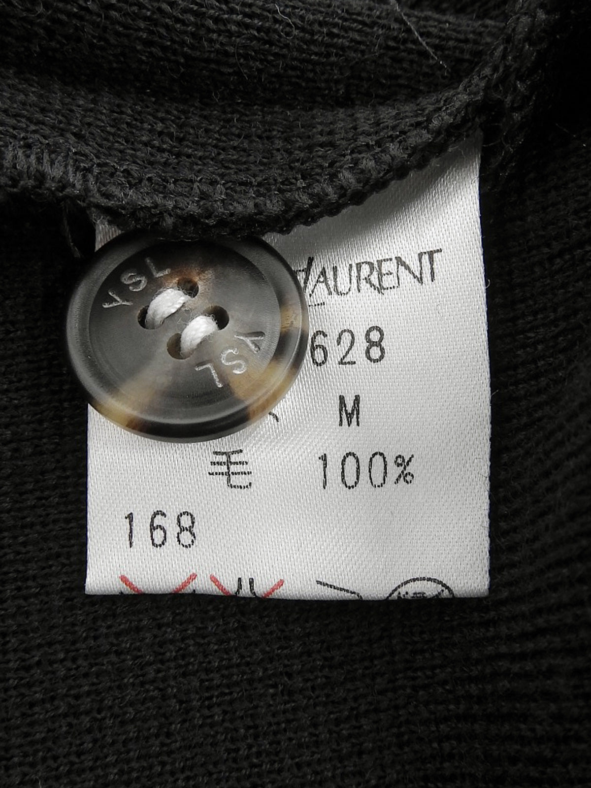 ロゴボタン長袖ニットポロシャツ ブラック