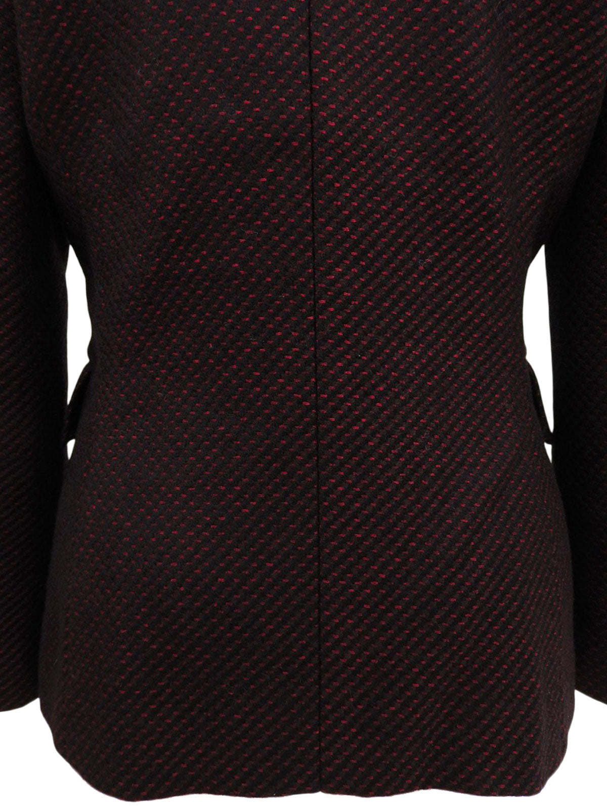 红色/多色斜纹软呢无领夹克