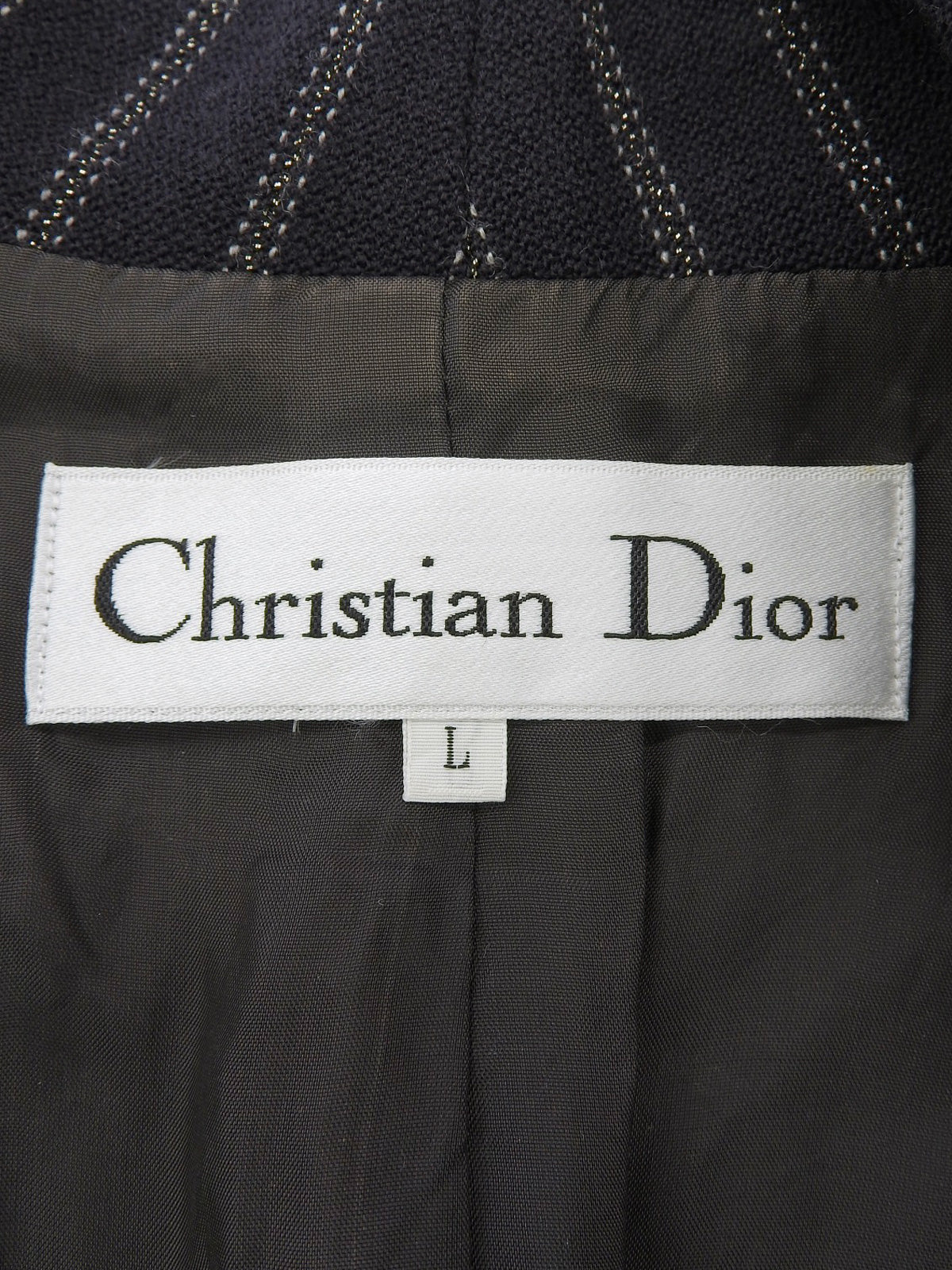 Navy pinstripe pattern tailored jacket