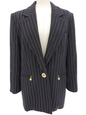 Navy pinstripe pattern tailored jacket