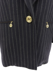 Navy pinstripe pattern tailored jacket