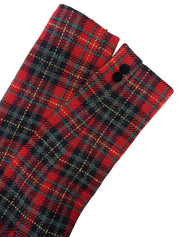 チェックパターンノーカラージャケット レッド/マルチ