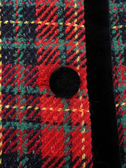 格纹无领夹克，红色/多色 #9