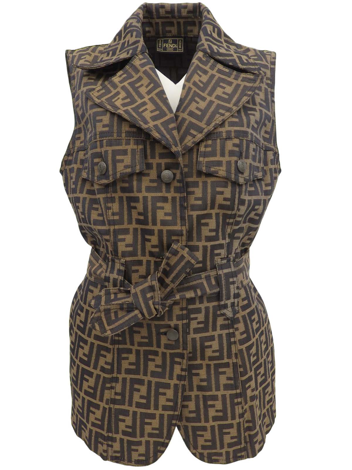 Zucca pattern vest brown