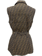 Zucca pattern vest brown