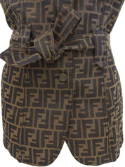 Zucca pattern vest brown