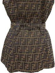 Zucca pattern vest brown