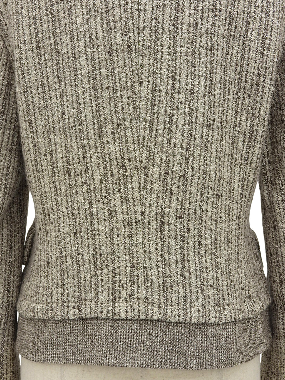 Tweed collarless jacket in beige/brown
