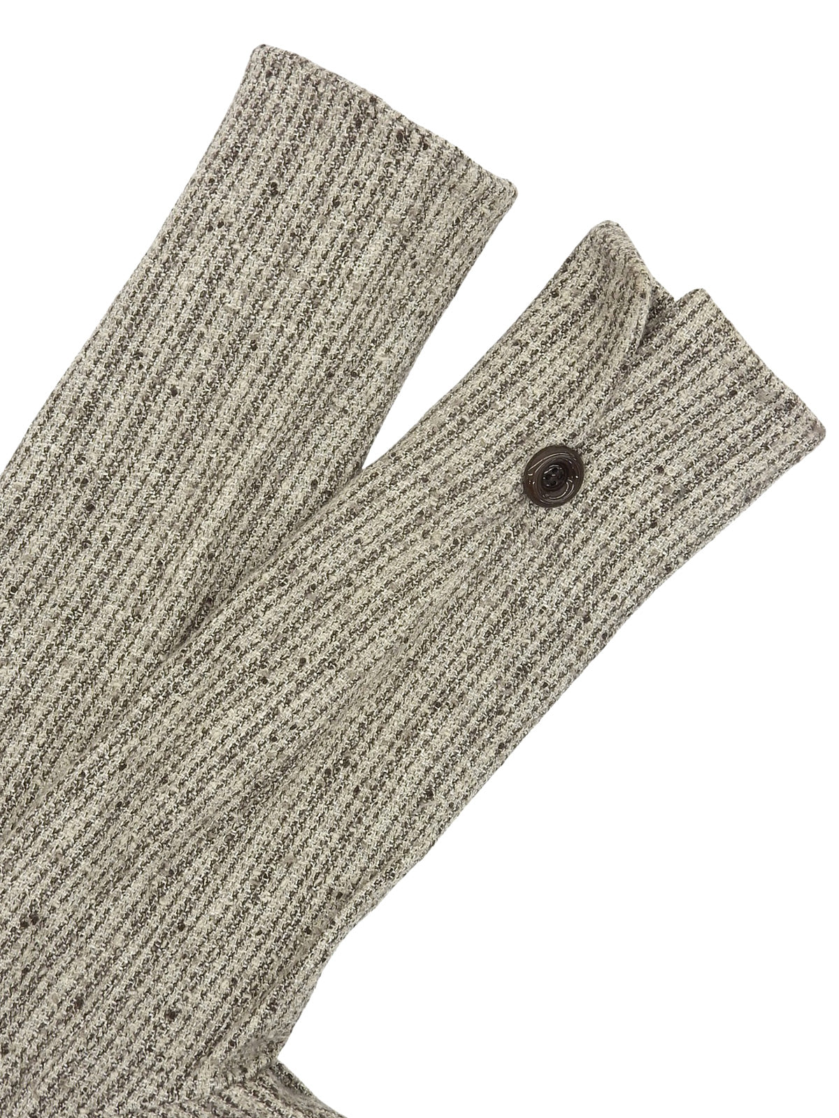 Tweed collarless jacket in beige/brown