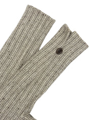 Tweed collarless jacket in beige/brown