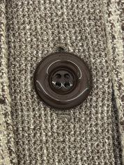 Tweed collarless jacket in beige/brown