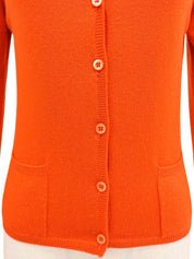 カシミヤVネックカーディガン オレンジ