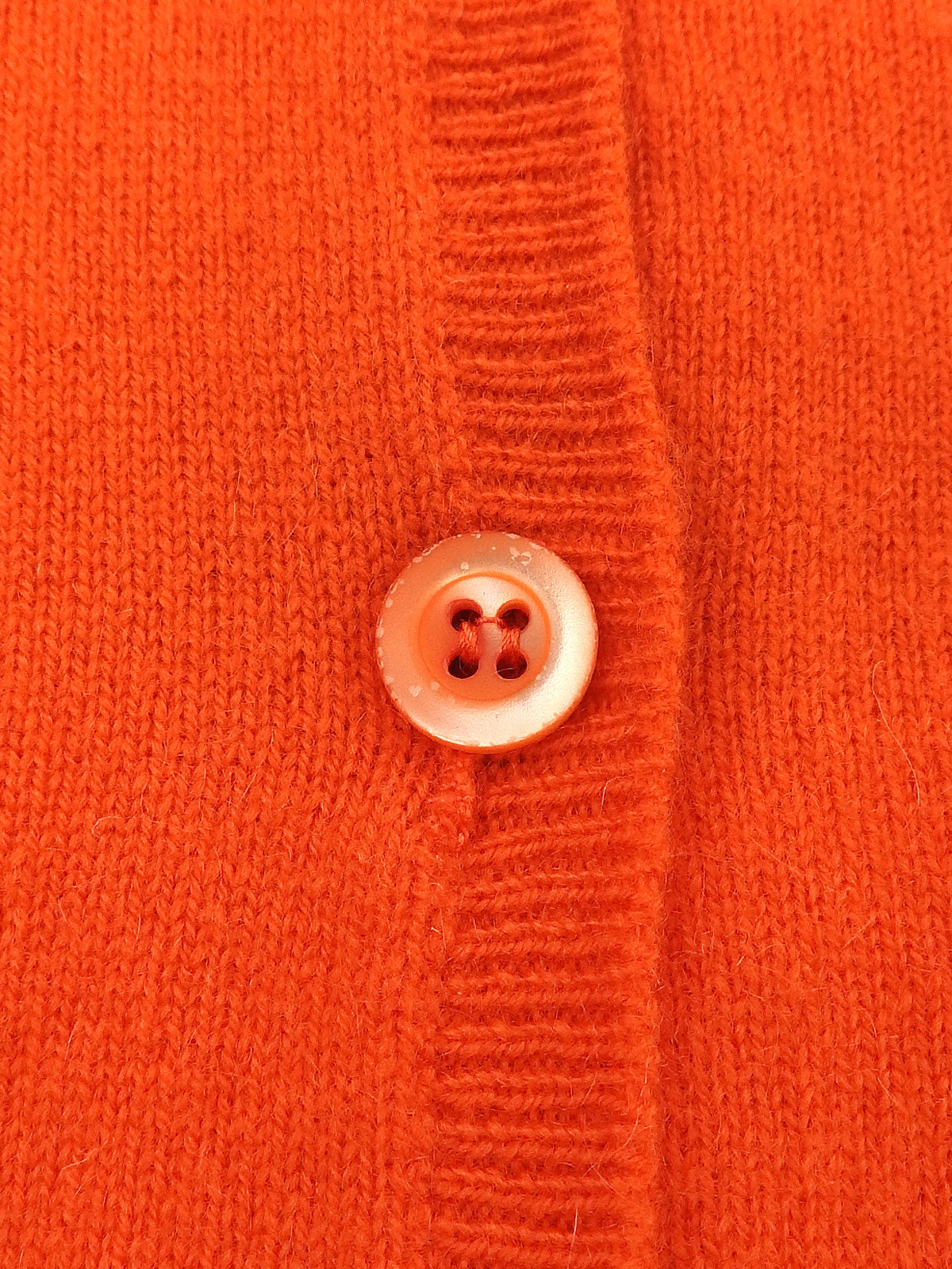 カシミヤVネックカーディガン オレンジ