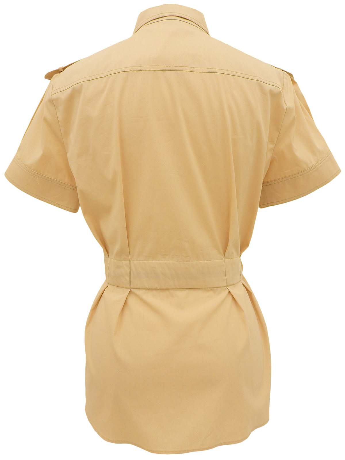 Shaley Line Short Sleeve Shirt Beige