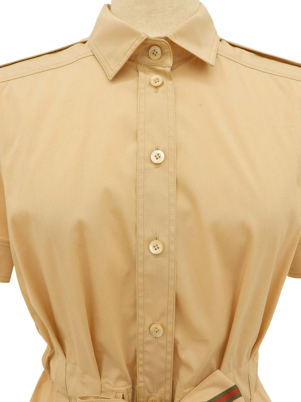 Shaley Line Short Sleeve Shirt Beige