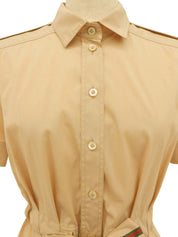 Shaley Line Short Sleeve Shirt Beige