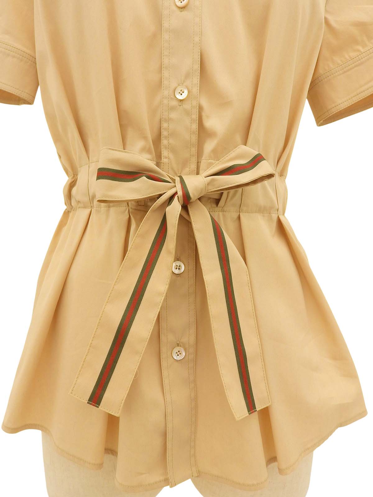 Shaley Line Short Sleeve Shirt Beige