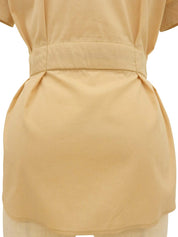 Shaley Line Short Sleeve Shirt Beige