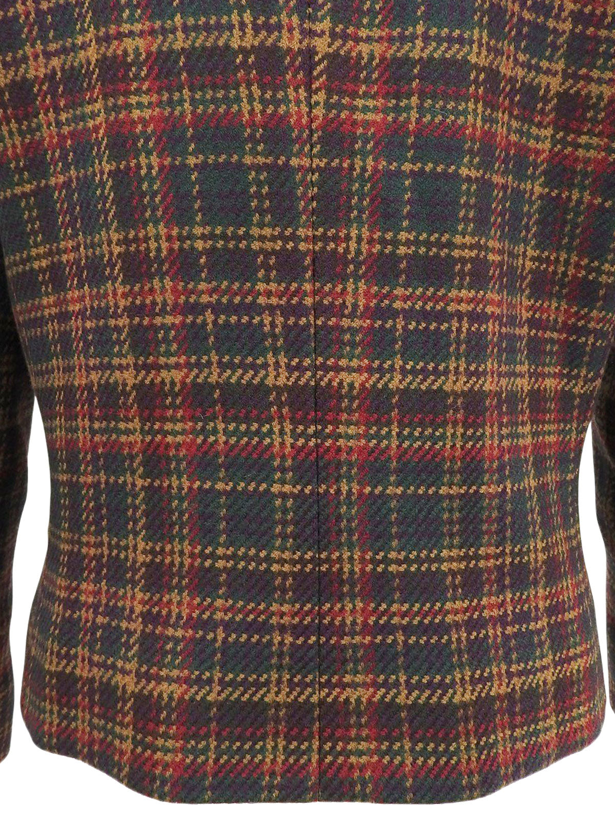 チェックパターンウッドボタンジャケット グリーン/マルチ