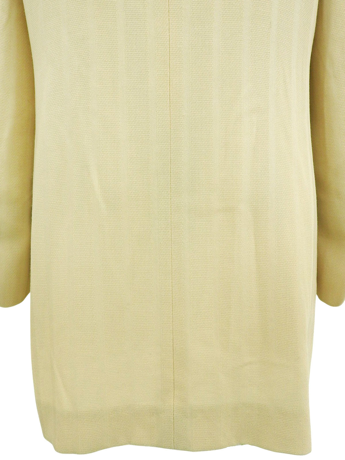 象牙色羊毛条纹图案Logo纽扣夹克