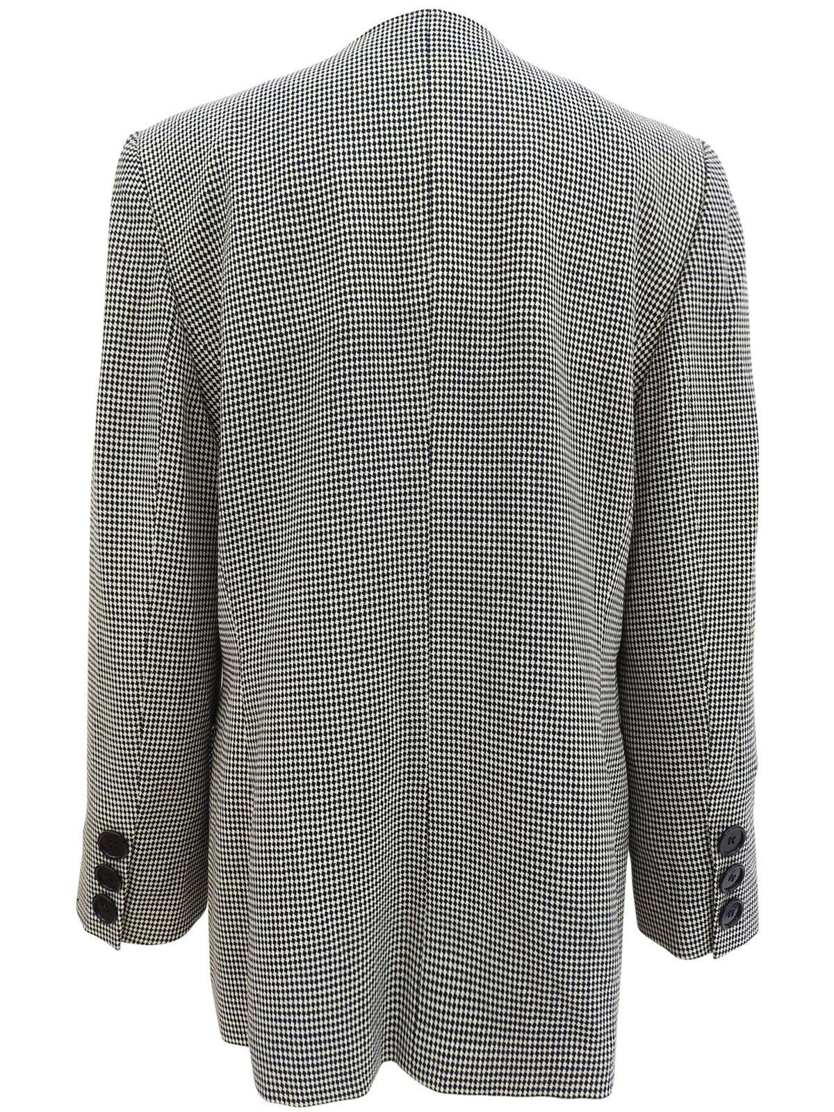 ダイヤモンドパターンノーカラージャケット ホワイト/ネイビー