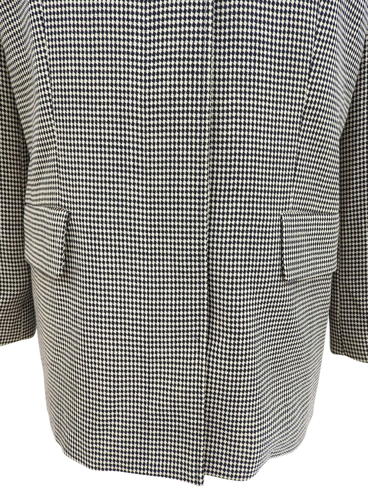 ダイヤモンドパターンノーカラージャケット ホワイト/ネイビー