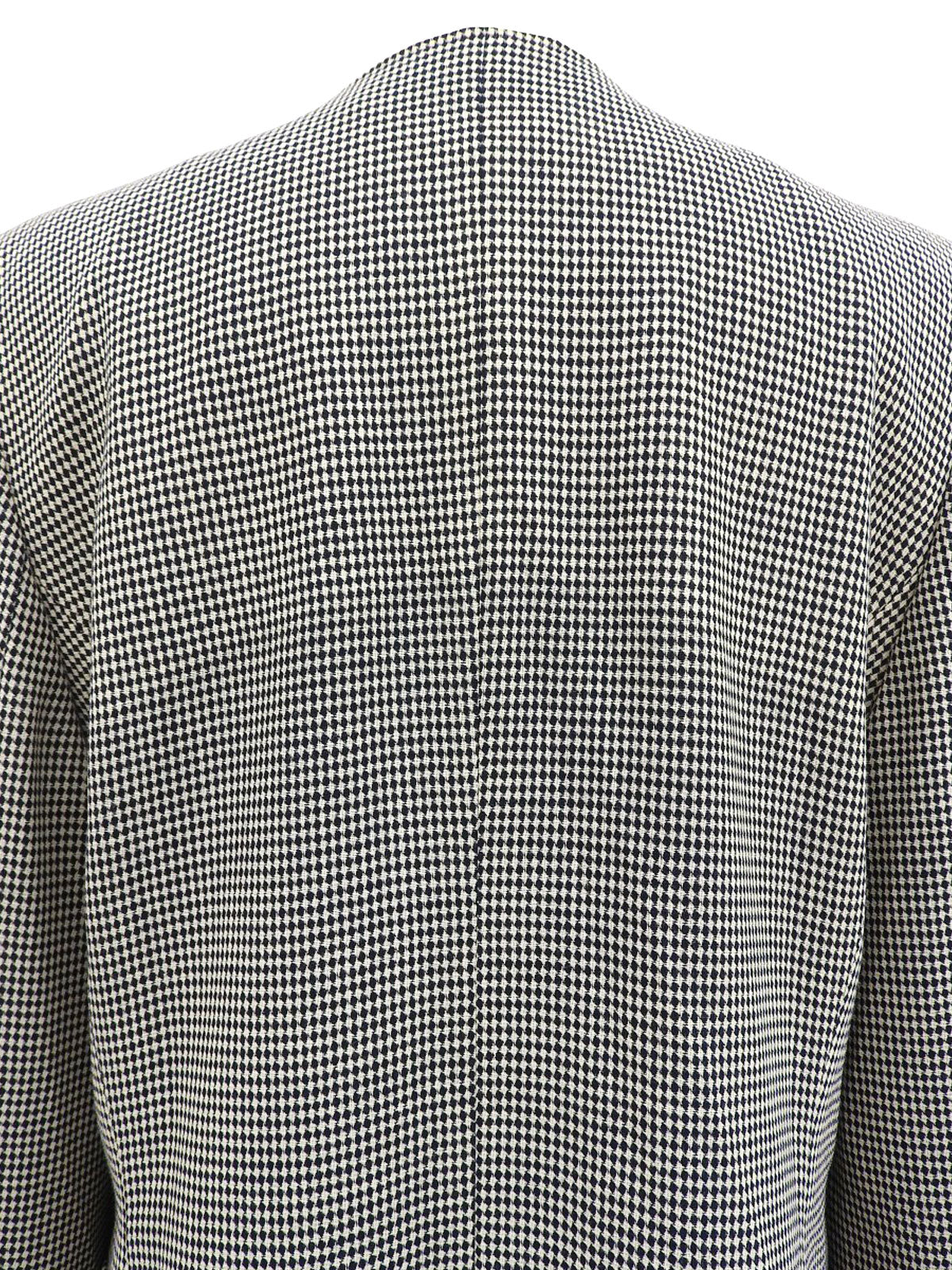 ダイヤモンドパターンノーカラージャケット ホワイト/ネイビー