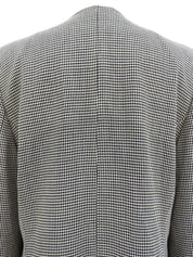 ダイヤモンドパターンノーカラージャケット ホワイト/ネイビー