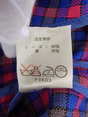 ブロックチェックパターンジャケット ピンク/ブルー/マルチ