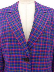 ブロックチェックパターンジャケット ピンク/ブルー/マルチ