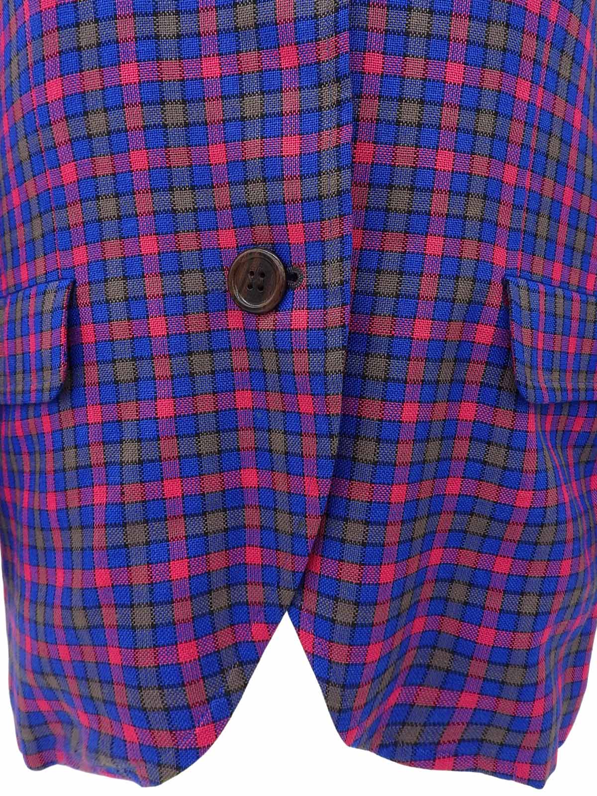 ブロックチェックパターンジャケット ピンク/ブルー/マルチ